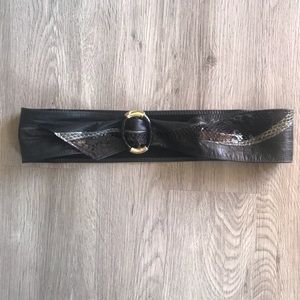 1990s Black Snakeskin Belt